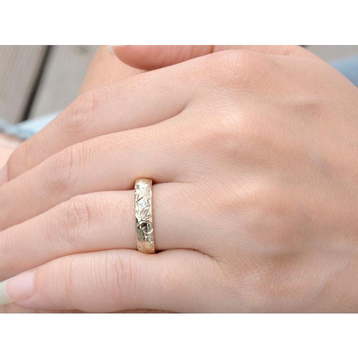 リング プラチナ メンズ ハワイアンジュエリー アクアマリン ハワイアン pt900 スクロール 波 リーフ 甲丸 誕生石 3月 手彫り 指輪 プレゼント クリスマス