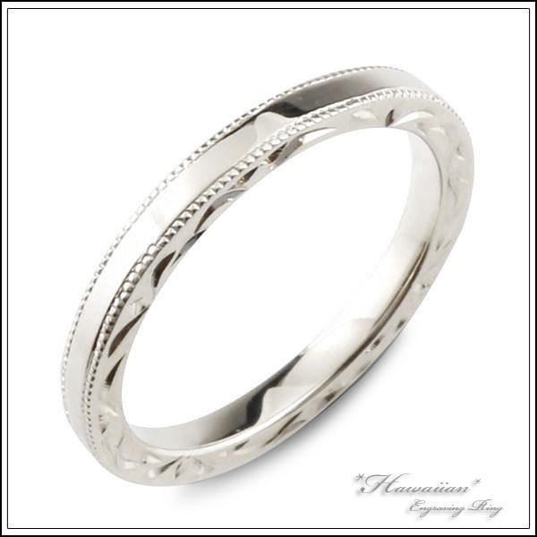リング メンズ シルバー ハワイアンジュエリー シンプル ストレート ミルウチ 地金リング 手彫り 結婚指輪 sv925 2mm ハワイ 父の日プレゼント ホワイトデー