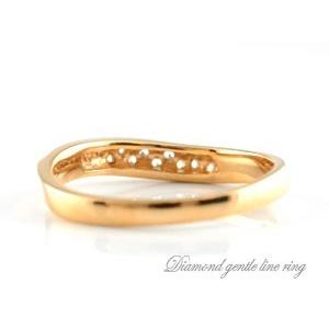 リング ダイヤモンド 18金 レディース エンゲージリング ダイヤモンド18k ピンキーリング カーブ ピンクゴールドk18 ダイヤ 婚約指輪  ホワイトデーの画像