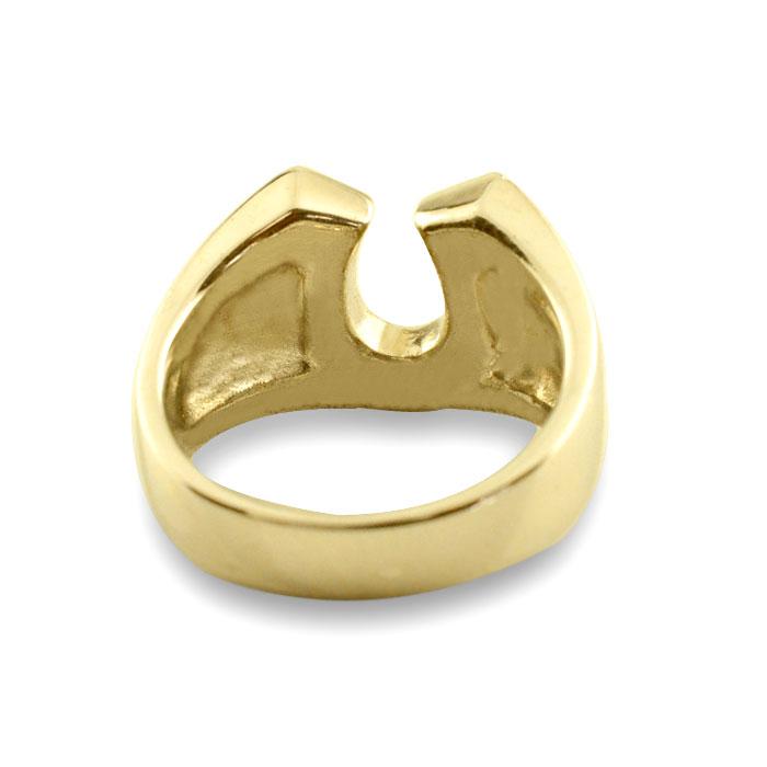 18金 印台 メンズ リング 馬蹄 k18 ダイヤモンド 指輪 馬 蹄鉄 メンズ