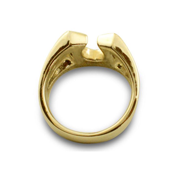 18金 印台 メンズ リング 馬蹄 k18 ダイヤモンド 指輪 馬 蹄鉄 メンズ