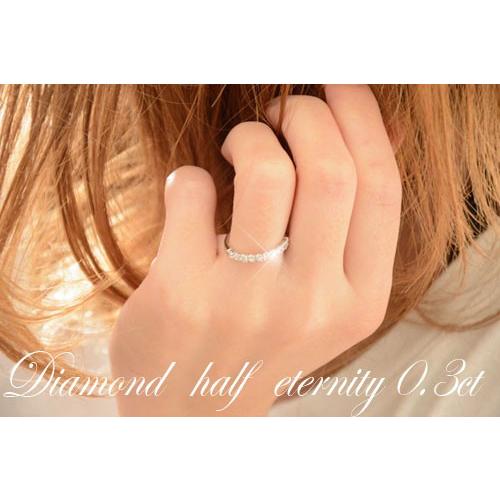 18金 指輪 リング ダイヤモンド ホワイトゴールドk18 ハーフエタニティ K18 結婚指輪 マリッジリング 18k テンダイヤモンド  クリスマスの画像