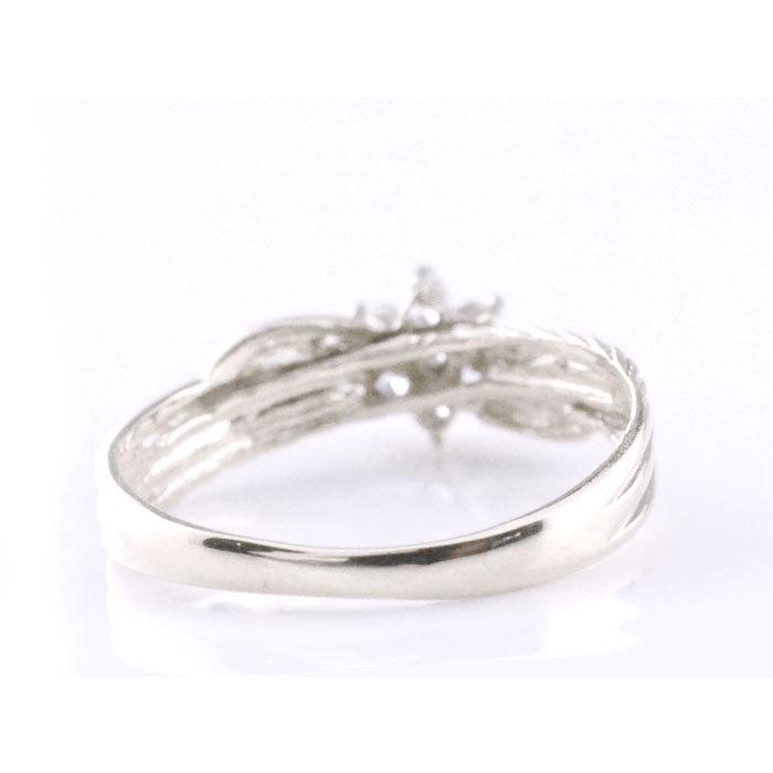 18金 リング レディース k18 ダイヤモンド 18k ホワイトゴールドk18 ダイヤモンドリング k18 縄模様 フラワー 花指輪 誕生日 ジュエリー 指輪  クリスマスの画像