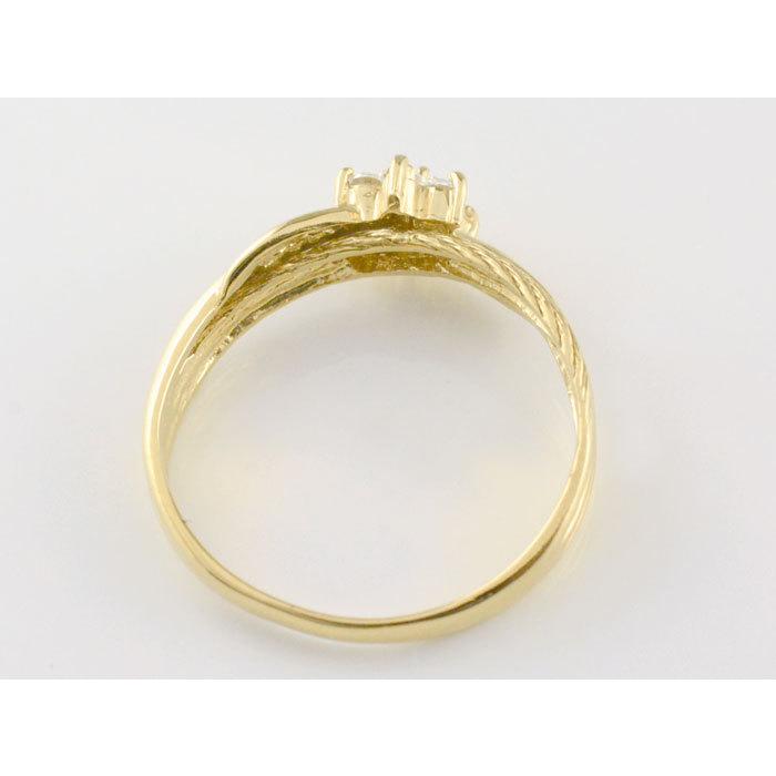 リング レディース 18金 指輪 k18 ダイヤモンド 18k イエローゴールドk18 ダイヤモンドリング k18 縄模様 フラワー 花指輪 誕生日 ジュエリー  クリスマスの画像