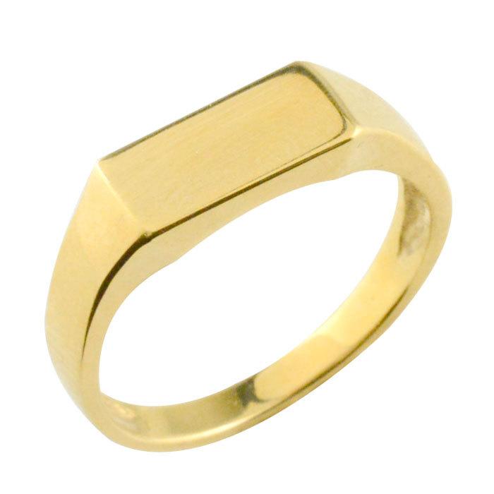 18金 リング レディース k18 イエローゴールド 指輪 印台リング スリム