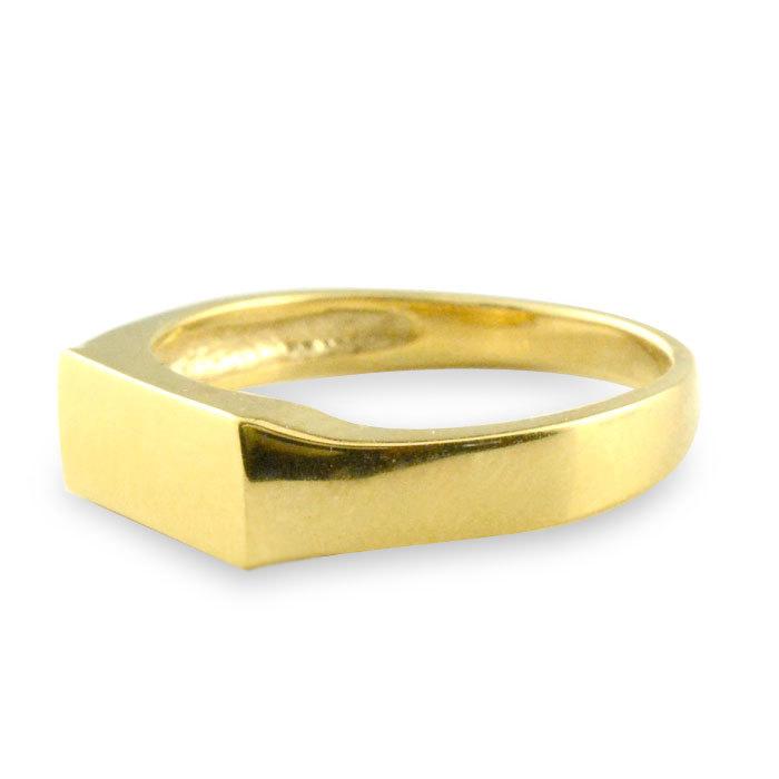 18金 リング レディース k18 イエローゴールド 指輪 印台リング スリム