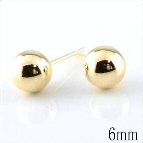 18金 スタッドピアス 丸玉ピアス 地金 ボールピアス K18 18K イエロー  