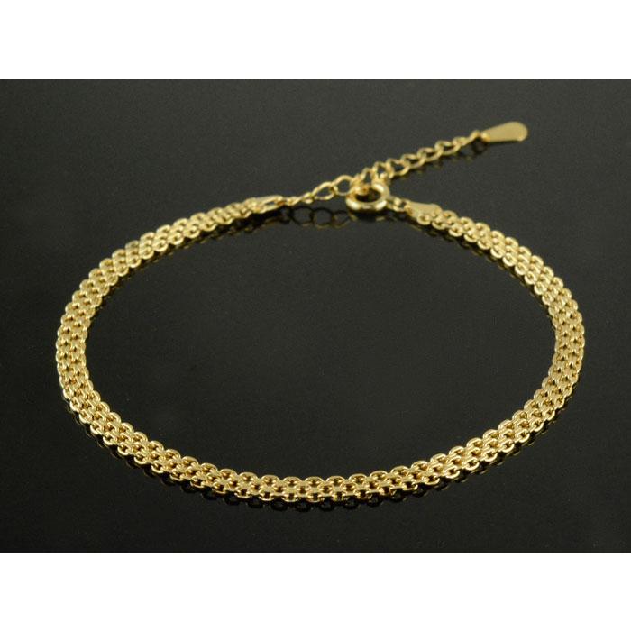 18金 ブレスレット レディース ゴールド 18cm ビスマルク