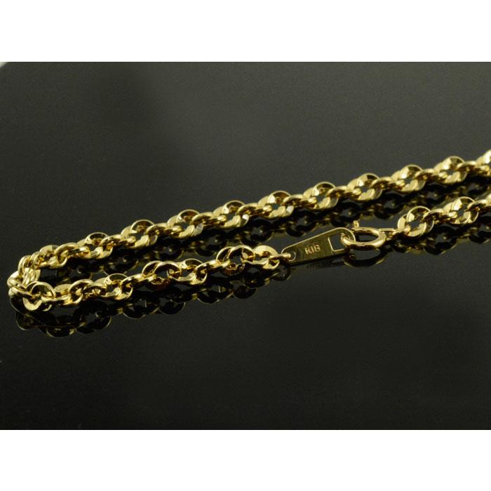 18金 ブレスレット レディース ゴールド 18cm イエローゴールドk18 地金 中空 イリーデ ブレス チェーンだけ チェーンのみ 18k k18 イタリア シンプルの画像