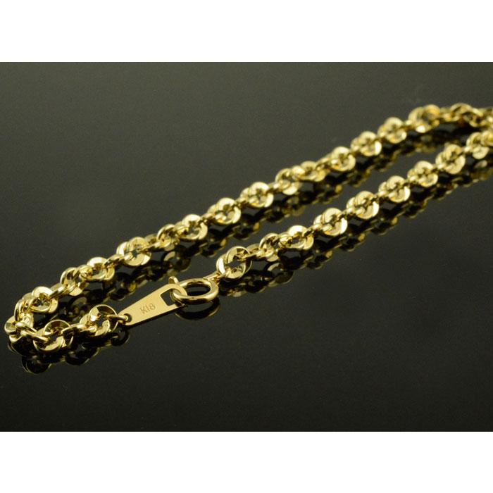 18金 ブレスレット レディース ゴールド 18cm イエローゴールドk18 地金 中空 イリーデ ブレス チェーンだけ チェーンのみ 18k k18 イタリア シンプルの画像