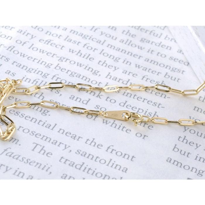 ネックレスチェーン K18 ペーパークリップ チェーン イエローゴールド 角小豆 アズキ メンズ 18金 18k 華奢 ゴールド ジュエリー シンプル 人気 プレゼントの画像