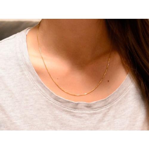 ネックレス レディース 18金 チェーン k18 スライド式 ベネチアン 45cm イエローゴールド 18k 人気 シンプル 地金 チェーンのみ プレゼント クリスマスの画像