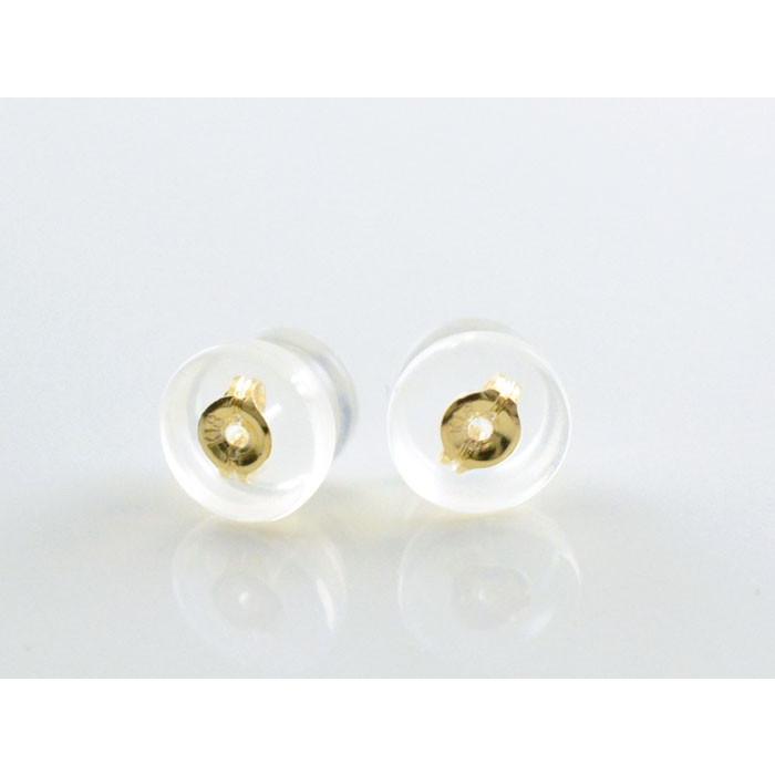 ピアス 18金 ピアスキャッチ ダブルロックキャッチ あすつく シリコン