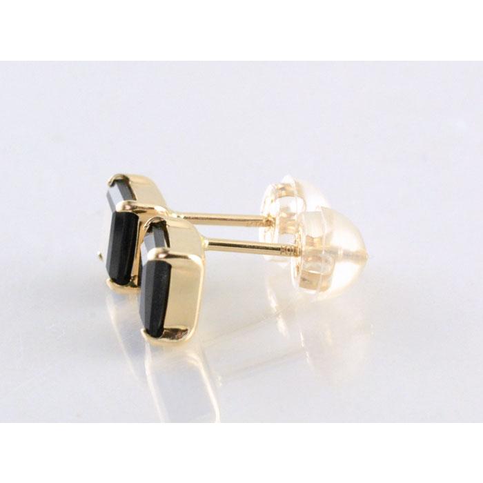 ピアス K10 10金 オニキス スタッドピアス スクエア レディース 