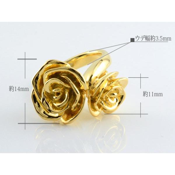 レディース リング 18金 指輪 k18 18k バラ rose 薔薇 レディース 地金 