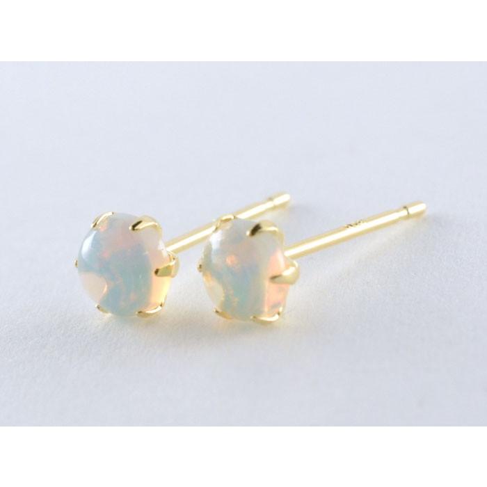 ピアス オパール 18金 あすつく エチオピアオパール イエロー