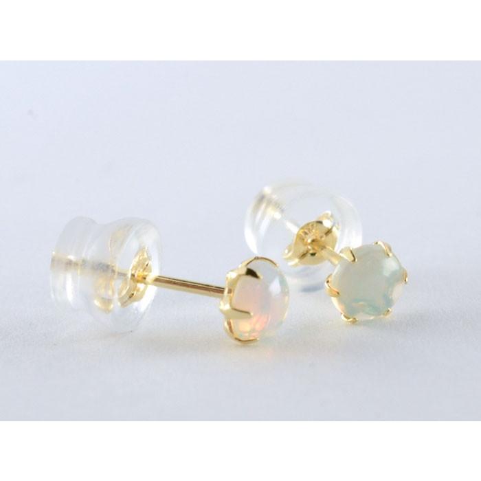 ピアス オパール 18金 あすつく エチオピアオパール イエロー