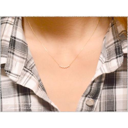 ネックレス レディース ダイヤモンド  18金 ペンダント ゴールド ダイヤ 18k 0.1ct  華奢 シンプル ピンクゴールドk18  人気  クリスマスの画像