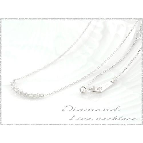 Pt900 ダイヤモンド ネックレス レディース プラチナ900 0.1ct ライン