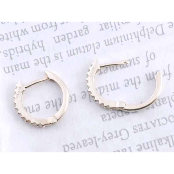 ダイヤモンド フープピアス レディース 18金 K18 ホワイトゴールド ダイヤピアス フープ スタッドピアス シンプル 18K プレゼント クリスマスの画像