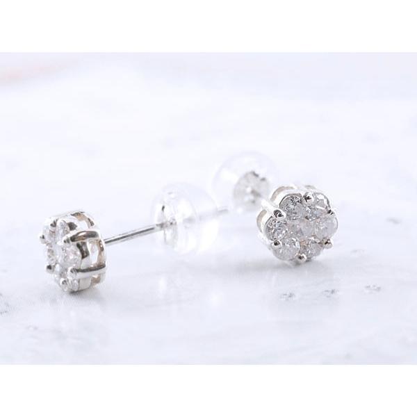 ピアス レディース ダイヤモンド 18金 ホワイトゴールドk18 ダイヤ キャッチ 18k 誕生日 ダイヤモンドピアス 0.30ct スタッドピアス  クリスマスの画像