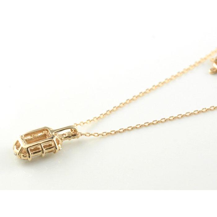 バケットカット ダイヤモンド ネックレス レディース 18金 K18 バゲット ダイヤネックレス ピンクゴールド 角石 華奢 シンプル 18K プレゼント クリスマスの画像