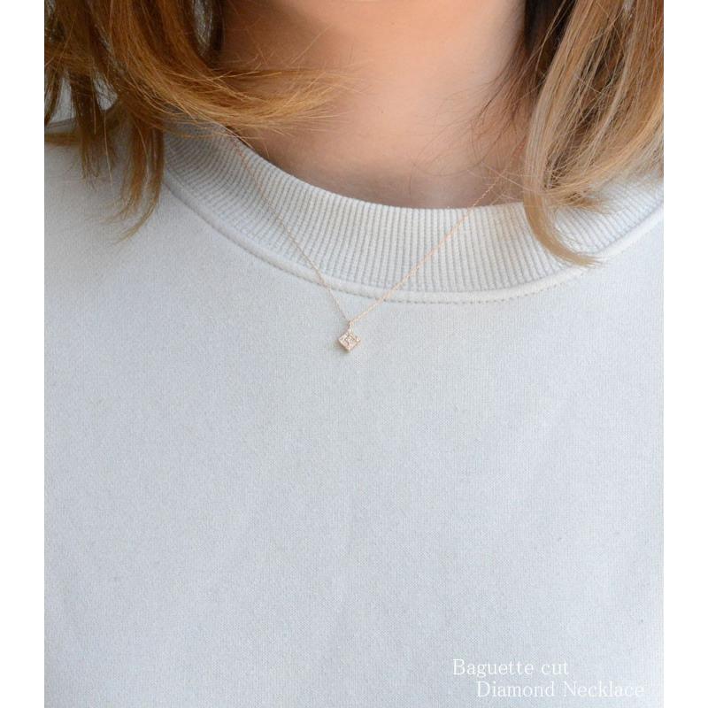 ダイヤモンド ネックレス レディース バケットカット 18金 ピンク