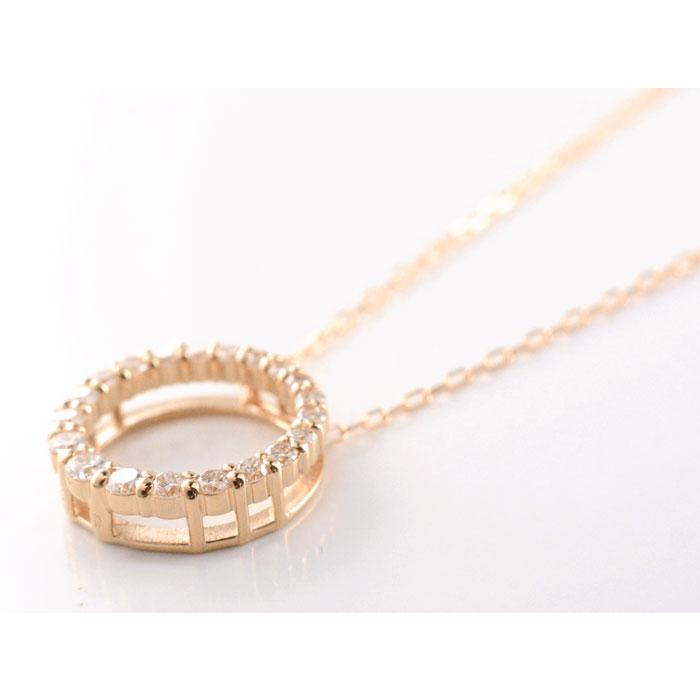 K18 ダイヤリング型ペンダントネックレス X'mas早割5%OFF】K18 18金 ゴールド ネックレス ペンダント チェーン