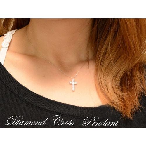 ダイヤモンド ネックレス プラチナ レディース クロス 0.2ct リバーシブル ダイヤ クラシカル ダイヤネックレス ペンダント pt900 十字架 人気  クリスマスの画像