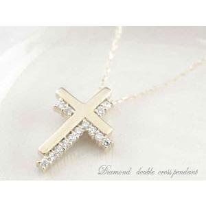 ネックレス レディース  ダイヤモンド プラチナ ダイヤモンドペンダント ダイヤネックレス プラチナ900 クロス pt900 0.14ct 十字架  人気  クリスマスの画像
