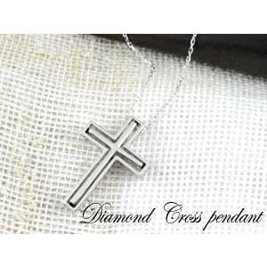 ネックレス レディース ダイヤモンド  10金 ペンダント  ホワイトゴールドk10 10k クロス 0.22ct ミルウチ リバーシブル ダイヤネックレス 人気  クリスマスの画像