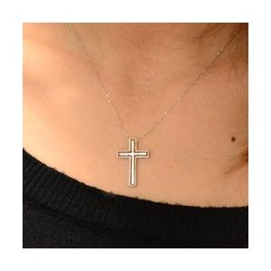 ネックレス レディース ダイヤモンド  10金 ペンダント  ホワイトゴールドk10 10k クロス 0.22ct ミルウチ リバーシブル ダイヤネックレス 人気  クリスマスの画像