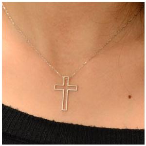 ダイヤモンド ネックレス 10金 ペンダント レディース ホワイトゴールドk10 10k クロス 0.22ct ミルウチ リバーシブル ダイヤネックレス 人気  クリスマスの画像