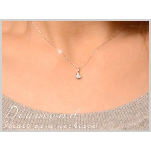 ネックレス レディース ダイヤモンド  18金 ペンダント ハート ダイヤ ハートネックレス k18 ホワイトゴールドk18 18k ダイヤネックレス  人気  クリスマスの画像