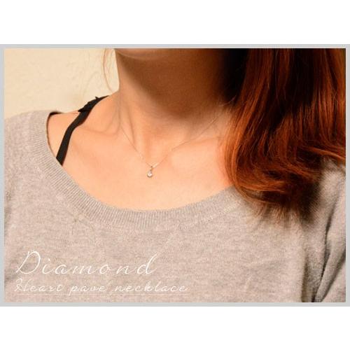 ネックレス レディース ダイヤモンド  18金 ペンダント ハート ダイヤ ハートネックレス k18 ホワイトゴールドk18 18k ダイヤネックレス  人気  クリスマスの画像