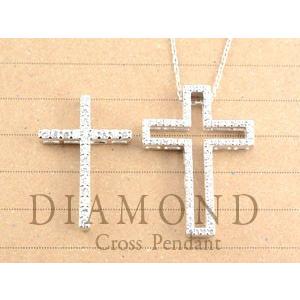 プラチナ クロス ネックレス メンズ ダイヤモンド 1.02ct ペンダント