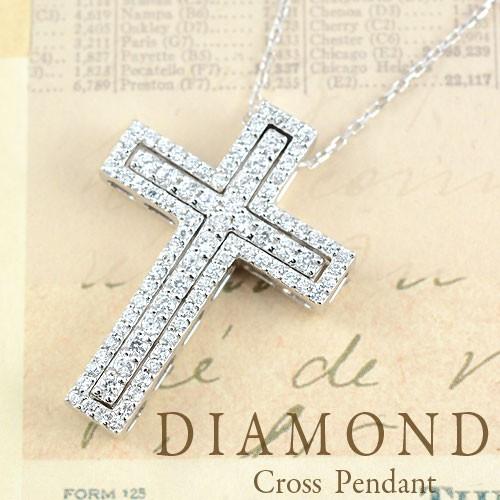 お買い得！ ダイヤモンド　1カラット　クロスネックレス　 ホワイトゴールド 楽天市場】k18YG【1.0ct】ダイヤモンド クロス ネックレスダイヤモンド