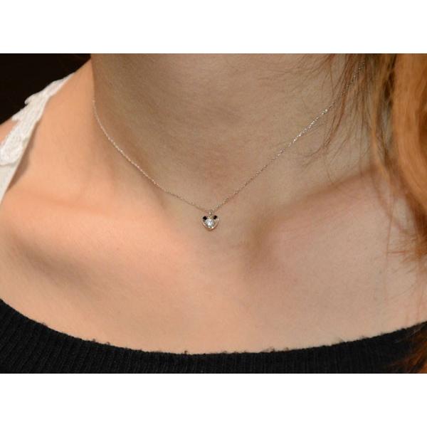 ネックレス レディース ダイヤモンド  プラチナ 一粒ダイヤ  ハート ダイヤネックレス ペンダント 一粒 プレゼントに シンプル 人気  クリスマスの画像