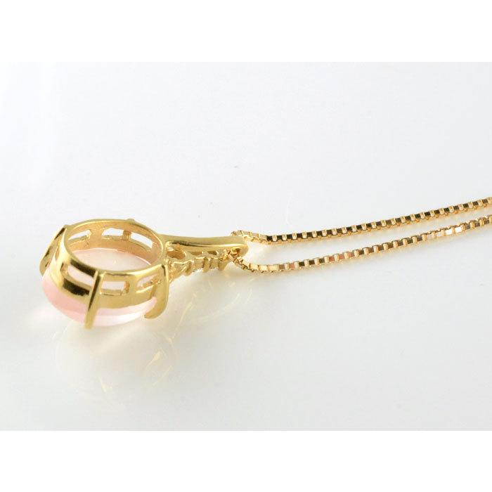 ネックレス レディース 紅水晶 k18 ダイヤモンド ローズクオーツ イエローゴールドk18 18k 18金 淡い ダイヤ 一粒ネックレス パワーストーン  クリスマスの画像
