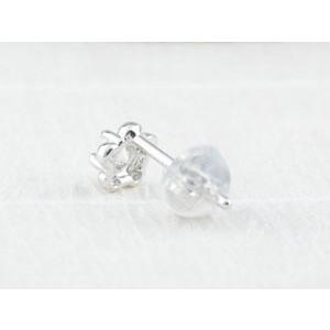 ピアス 18金 レディース ダイヤモンド 1粒 ダイヤ フラワー ホワイトゴールドk18 18k シンプル 誕生日 花 一粒ダイヤモンド ピアス  クリスマスの画像