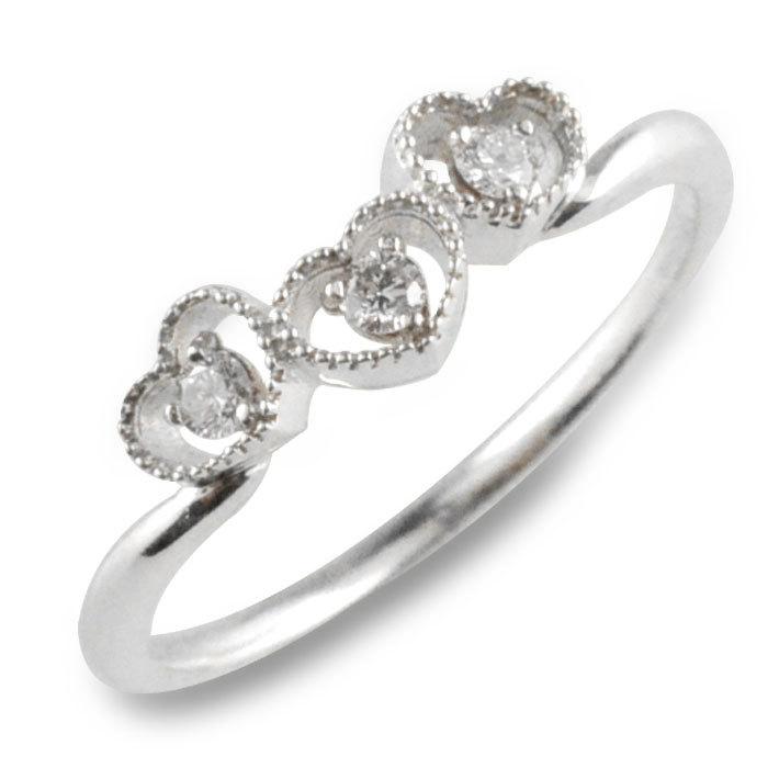 低価格 18金 リング レディース 指輪 ダイヤモンド K18 ハートリング ホワイトゴールドk18 透かし ハートモチーフ ダイヤモンドリング ミル打ち 18k クリスマス 指輪 リングサイズを選んでください 9号 Tin Ipb Ac Id