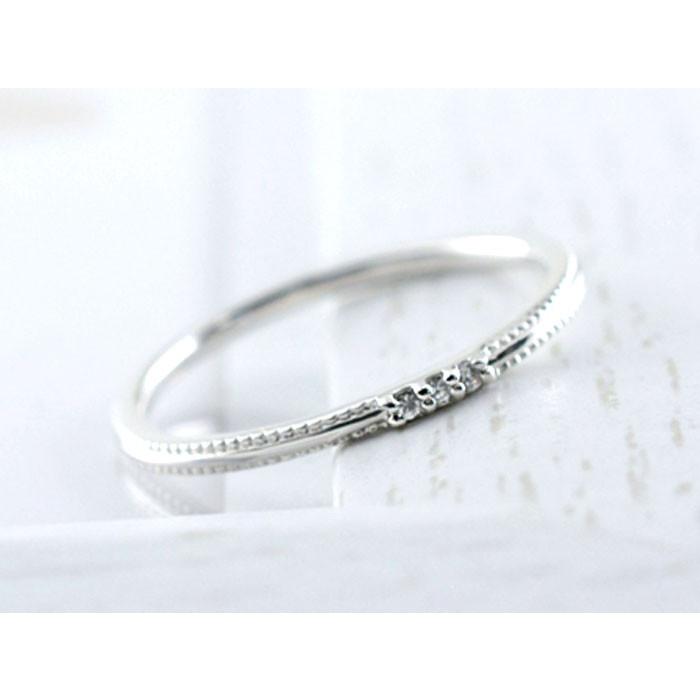 リング レディース 18金 指輪 ダイヤモンド リング k18 レディース 華奢 ホワイトゴールドk18 18k  クリスマスの画像