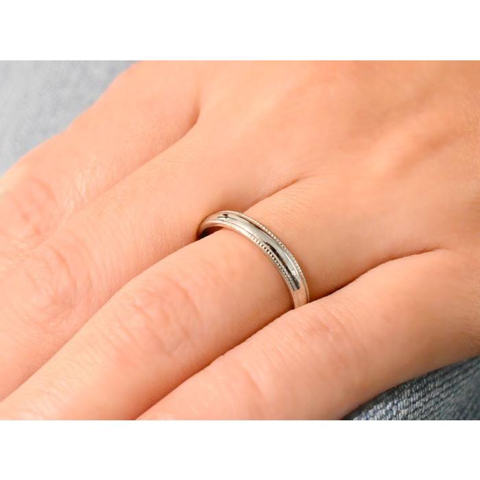 ペアリング 2本セット 10金 指輪 ホワイトゴールドk10 ミル打ち