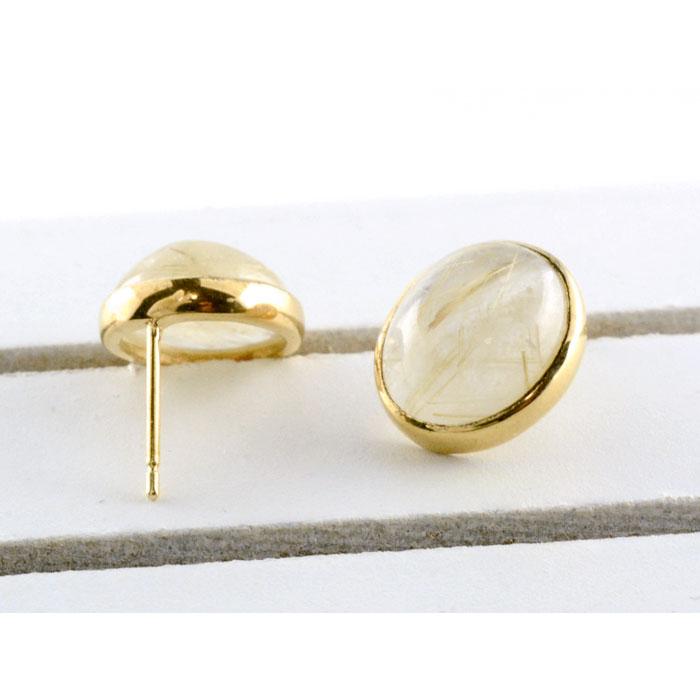 k10 ピアス レディース ルチルクォーツ イエローゴールドk10 スタッド