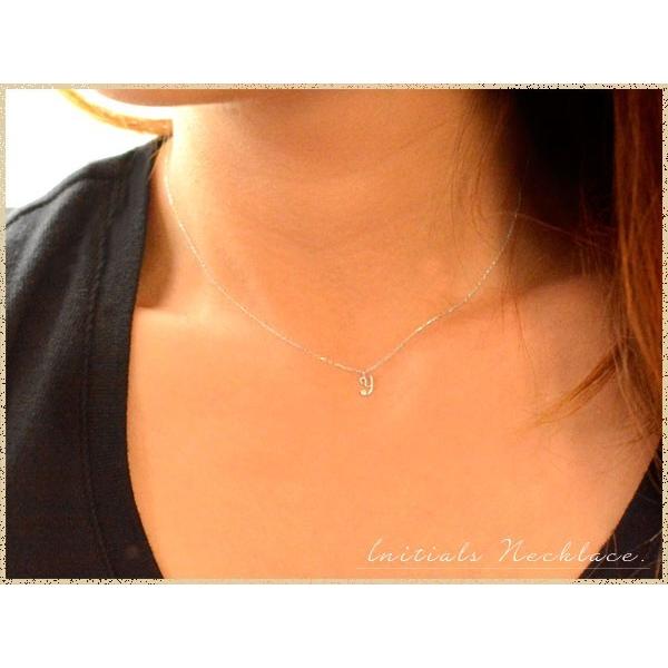 18金 イニシャルネックレス レディース ネックレス 一粒 華奢
