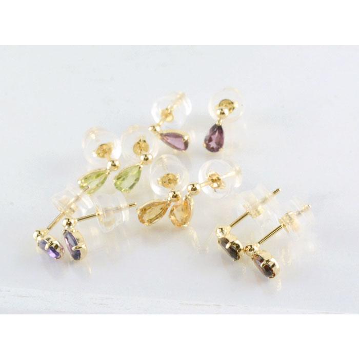k18 ピアス レディース ロードライトガーネット ペリドット ガーネット 