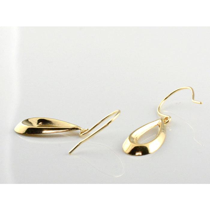 あすつく 18金 フックピアス レディース K18 しずく ペアシェイプ 揺れる 地金ピアス 18k ゴールド 華奢 両耳用 1ペア 翌日配送 ギフトの画像