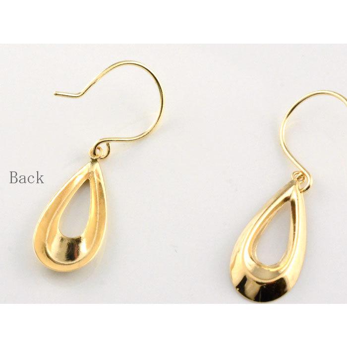 あすつく 18金 フックピアス レディース K18 しずく ペアシェイプ 揺れる 地金ピアス 18k ゴールド 華奢 両耳用 1ペア 翌日配送 ギフトの画像