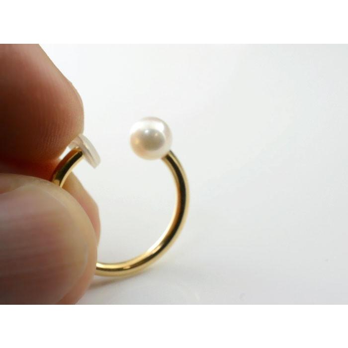 イヤリング レディース 18金 フープ パール K18 イエローゴールド 18k 地金 フープイヤリング 2×25mm シンプル 上品 ジュエリー ギフト プレゼントの画像