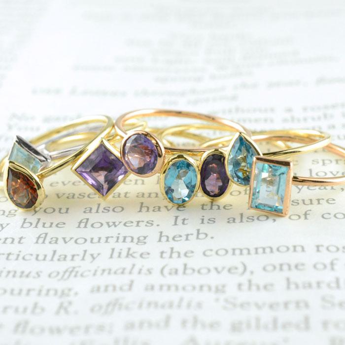 K18 リング 指輪 ピンキーリング レディース 天然石 18k 18金 ファッションリング 大粒 一粒 カラーストーン 重ねづけ 華奢 人気 ゴールド 重ねづけリング Su Color Re シエロブルー 通販 Yahoo ショッピング